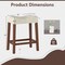 Set of 4 Modern Upholstered Counter Height Bar Stools with Saddle Seat